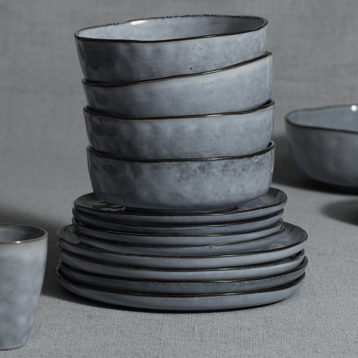 Salisbury Co Baltic Dinner Set 12pc Blue Grey Kitchenware